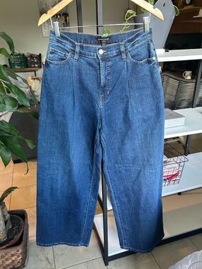 Banana Republic Wide-Leg High-Rise Jeans - Dark Blue Wash 27/4